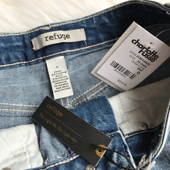 Refuge High Rise Cheeky Denim Shorts - Picture 8 of 8